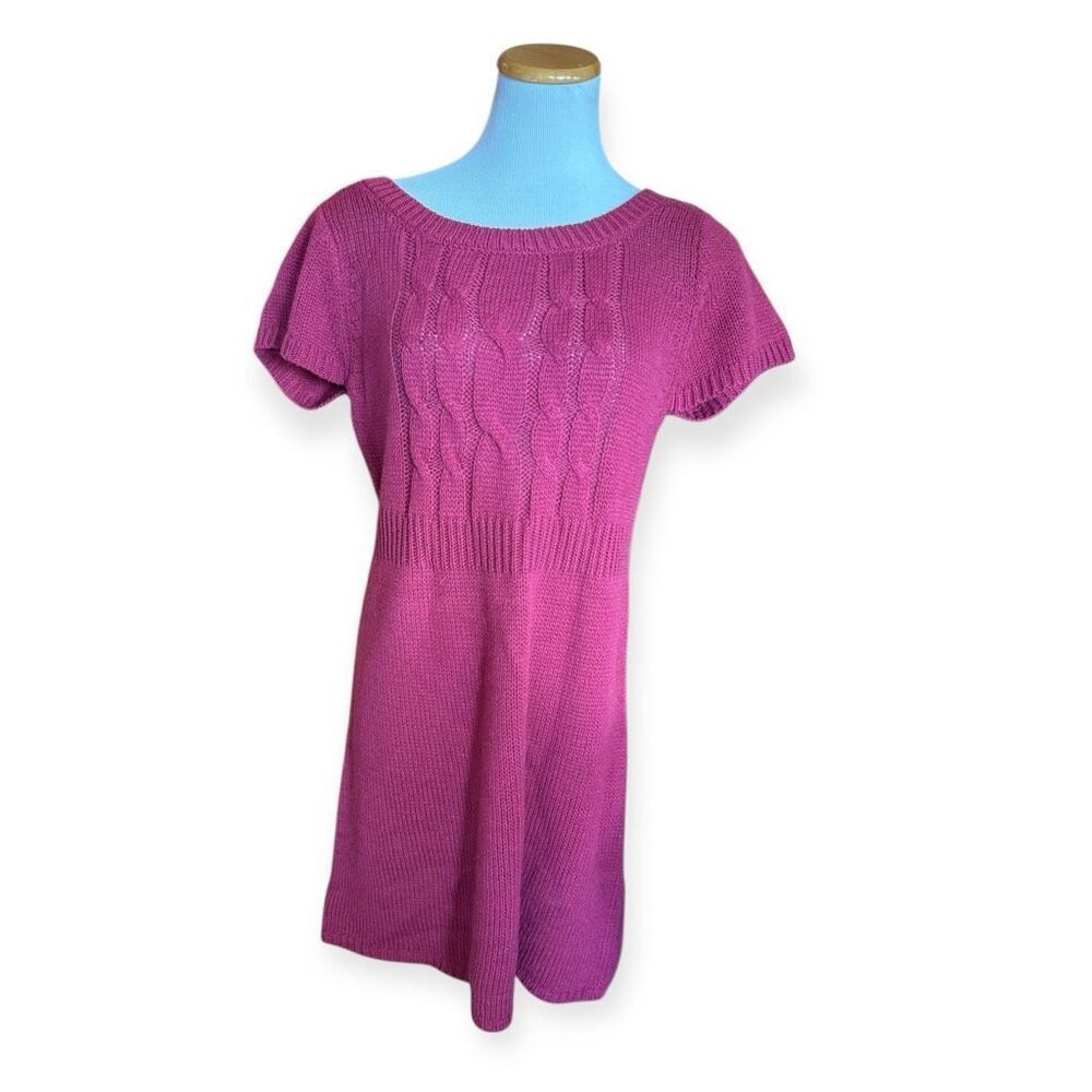 Juniors WomensâLEI Cable Knit Cranberry Sweater Dress - Sz XXL